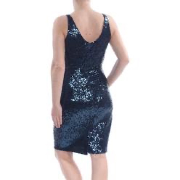 NIGHTWAY Womens Blue Sequined Dress - Picture 2 of 5